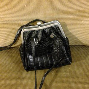 Black Leather Italian Purse